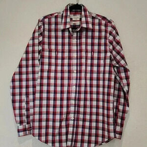 Dockers Men's Plaid Button Up Shirt Long Sleeves Size S